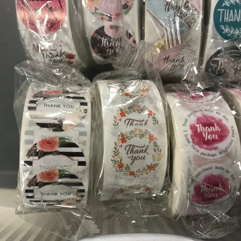 10 thank you sicker rolls 500 stickers per roll